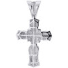Real Diamond Cross Pendant Mens White Gold Round Cut Fashion Pave Charm 0.95 Ct.