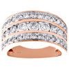 14K Rose Gold Real Round Diamond Wedding Band Ladies 11mm Channel Set Ring 2 CT.