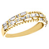 14K Yellow Gold Baguette Diamond Cluster Wedding Band 5mm Cocktail Ring 3/8 CT.