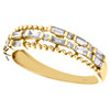 14K Yellow Gold Baguette Diamond Cluster Wedding Band 5mm Cocktail Ring 3/8 CT.
