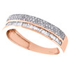 14K Rose Gold Round & Baguette Diamond Cluster Wedding Band 5mm Ring 1/2 CT.