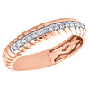 14K Rose Gold Round Cut Diamond Swirl Eternity Wedding Band 4.50mm Ring 1/5 CT.