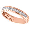 14K Rose Gold Round Cut Diamond Swirl Eternity Wedding Band 4.50mm Ring 1/5 CT.