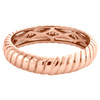 14K Rose Gold Round Cut Diamond Swirl Eternity Wedding Band 4.50mm Ring 1/5 CT.