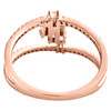 14K Rose Gold Baguette Diamond Cluster Statement Band 10mm Cocktail Ring 1/3 CT.