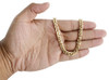 Mens 1/20th Bonded 10K Yellow Gold 6mm Hollow Wheat Franco Chain 26" Necklace