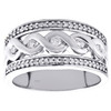 10K White Gold Round Diamond Infinity Twist Scroll Ring 10mm Wide Band 1/4 CT.