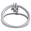 14K White Gold Baguette Diamond Cluster Statement Band 10mm Cocktail Ring 1/3 CT