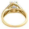 14K Yellow Gold Round & Baguette Diamond Infinity Bypass Engagement Ring 3/4 CT.