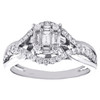 14K White Gold Round & Baguette Diamond Infinity Bypass Engagement Ring 3/4 CT.