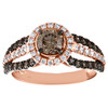14K Rose Gold 5/8Ct Solitaire Brown Diamond Split Shank Engagement Ring 1.33 TCW