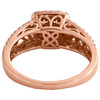 10K Rose Gold Brown Diamond Square Halo Filigree Right Hand Cocktail Ring 1 CT.