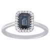 Diamond Cocktail Ring Ladies White Gold Genuine Blue Sapphire Design 1.11 Tcw.