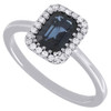 Diamond Cocktail Ring Ladies White Gold Genuine Blue Sapphire Design 1.11 Tcw.