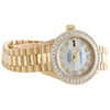 Rolex DateJust President Princess Cut Diamond Watch 18K Gold 26mm MOP Dial 2 CT.