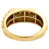 10K Yellow Gold Round Diamond Ribbed Flat Top Mens Wedding Band 9mm Ring 1/2 CT.