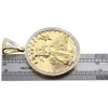10K Yellow Gold Diamond Lady Liberty Medallion Pendant 2.10" Mens Charm 0.65 CT.