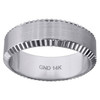 14K White Gold Men's Brushed Center Milgrain Edge 7mm Wedding Band Size 7 - 12