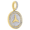 10K Yellow Gold Genuine Diamond Mercedes Medallion Pendant 1.25" Charm 0.50 Ct.