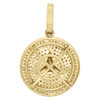 10K Yellow Gold Genuine Diamond Mercedes Medallion Pendant 1.25" Charm 0.50 Ct.