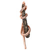 10K Rose Gold Brown Diamond Bar Statement Wrap Pendant 1.40" Fancy Charm 3/8 CT.