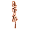 10K Rose Gold Brown Diamond Bar Statement Wrap Pendant 1.40" Fancy Charm 3/8 CT.