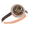 14K Rose Gold 1/2 Ct Solitaire Diamond Double Round Halo Engagement Ring 1 TCW.