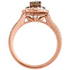 14K Rose Gold 1/2 Ct Solitaire Diamond Double Round Halo Engagement Ring 1 TCW.