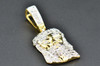 Diamond Mini Jesus Piece Face Pendant Sterling Silver Yellow Finish Charm .16 CT