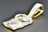 Diamond Mini Jesus Piece Face Pendant Sterling Silver Yellow Finish Charm .16 CT