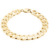 10K Yellow Gold Brushed Matte Finish Texture Solid Cuban Link 11mm Bracelet 9"