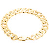 or jaune 10 carats brossé finition mate texture solide lien cubain 11 mm bracelet 9"