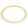 10 Karat Gelbgold, strukturiertes, diamantgeschliffenes massives kubanisches Glied, 9 mm, ausgefallenes Armband, 8,50 Zoll