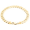 10 Karat Gelbgold, strukturiertes, diamantgeschliffenes massives kubanisches Glied, 9 mm, ausgefallenes Armband, 8,50 Zoll