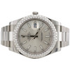 Herren- Rolex Datejust II, 41 mm, Daimond-Uhr, Ref.-Nr. 116300, silbernes Stabzifferblatt, 4,64 ct