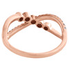 10K Rose Gold Brown Diamond Women's Twisted Band Infinity Right Hand Ring 1/4 Ct