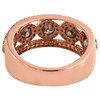 14K Rose Gold Brown Diamond Bezel Set Flower Design Right Hand Ring 1.37 Ct.