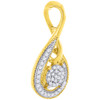 Diamant infinity slide pédant dames breloque taille ronde en or jaune 10 carats 0,10 ct.