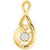 Diamant infinity slide pédant dames breloque taille ronde en or jaune 10 carats 0,10 ct.