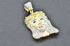 Diamond Pendant Tear Drop Mini Jesus Piece Head Sterling Silver Charm 0.76 CT.