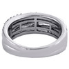 14K White Gold Genuine Sapphire & Diamond Wedding Statement Band 8mm Band 5/8 CT