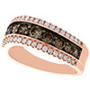 10K Rose Gold Round Brown Diamond Contour Wedding Band 7.50mm Fancy Ring 1 CT.