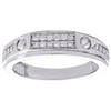 10K White Gold Genuine Round Cut Diamond Wedding Band 6mm Mens Screw Ring 1/4 CT