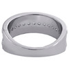 14K White Gold Round Diamond Turkish Wedding Band 8.50mm Rope Border Ring 1/2 CT