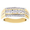 14K Yellow Gold Round Diamond Channel Set Statement Wedding Band 9mm Ring 1 CT.