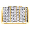 14K Yellow Gold Round Diamond Channel Set Bar Statement Band 14mm Ring 1.50 CT.