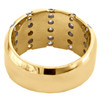 14K Yellow Gold Brushed Round Diamond Wedding Band Vertical 13mm Ring 1.50 CT.