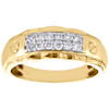 10K Yellow Gold Round Diamond Double Row Wedding Band 8mm Mens Pave Ring 3/8 CT.