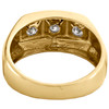 14K Yellow Gold Round Diamond 3-Stone Statement Wedding Band 11mm Ring 1/2 CT.