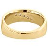 14K Yellow Gold Round Diamond Diagonal 5 Stone Wedding Band 7.50mm Ring 1/4 CT.